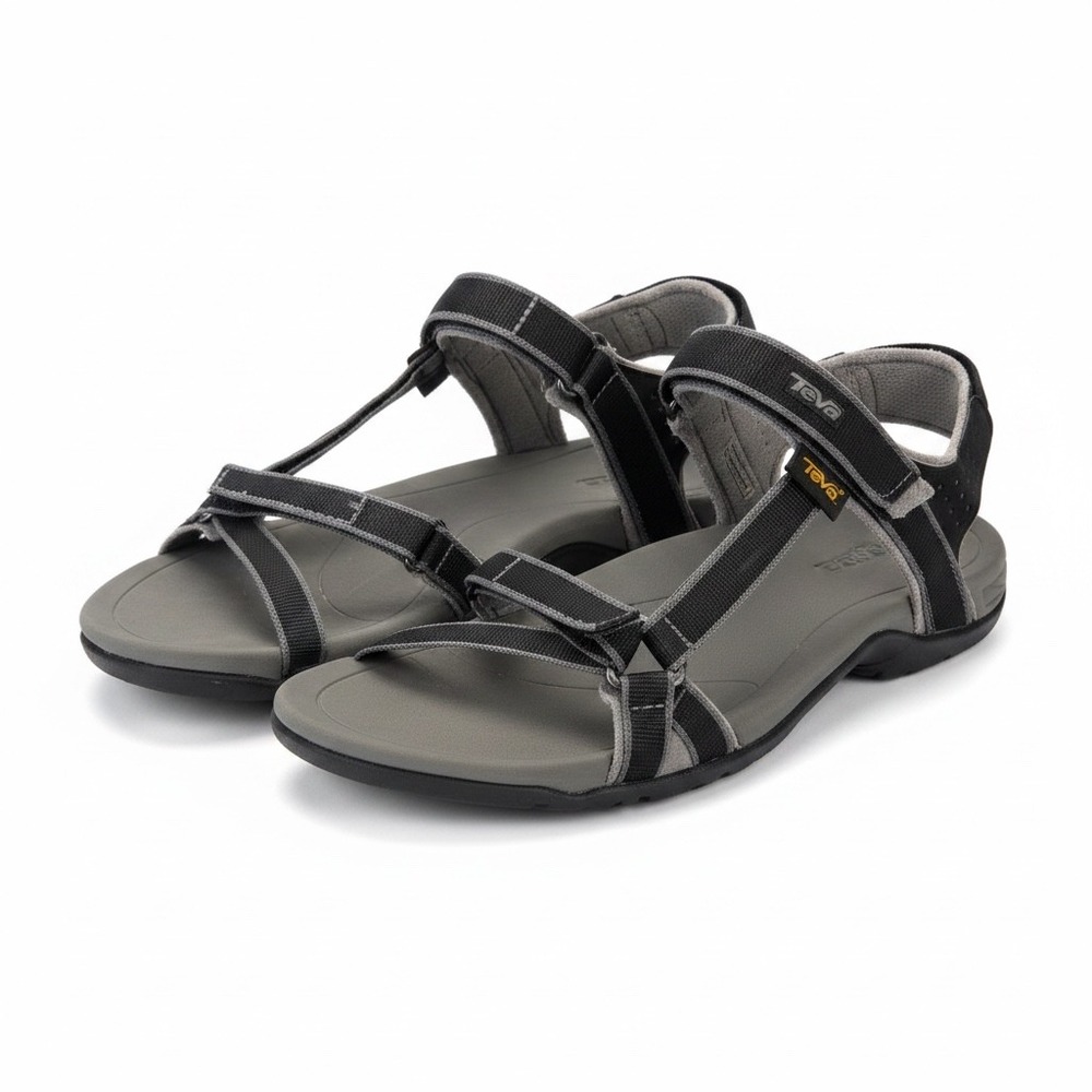 Teva Vera Black Grey Canvas Water Ready Sport Hiking Sandals Womens 8